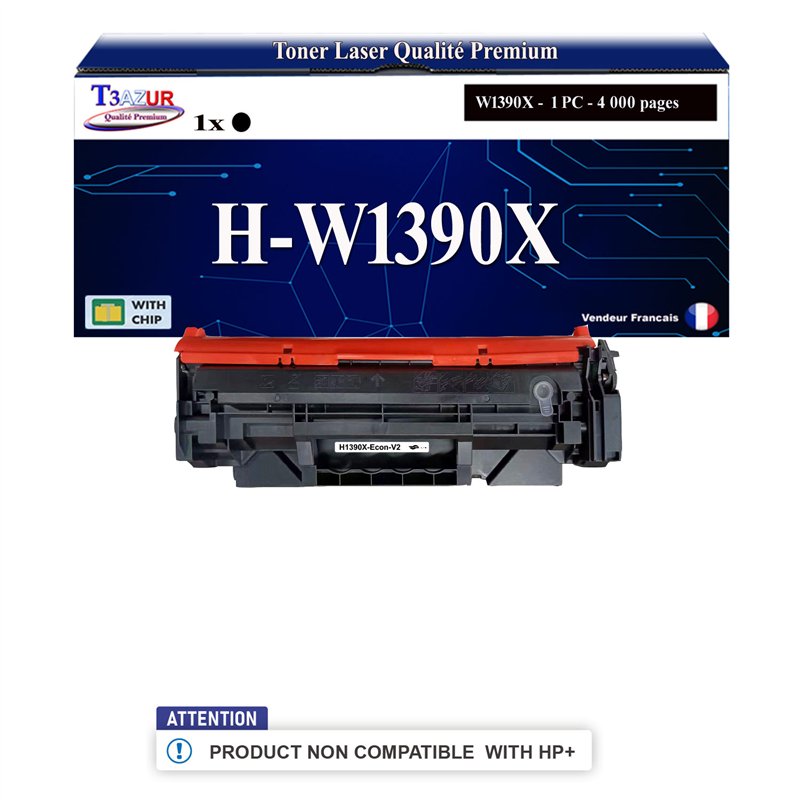 Toner compatible avec HP W1390X (139X) - 4 000 pages (non compatibles avec les Imprimantes HP+)