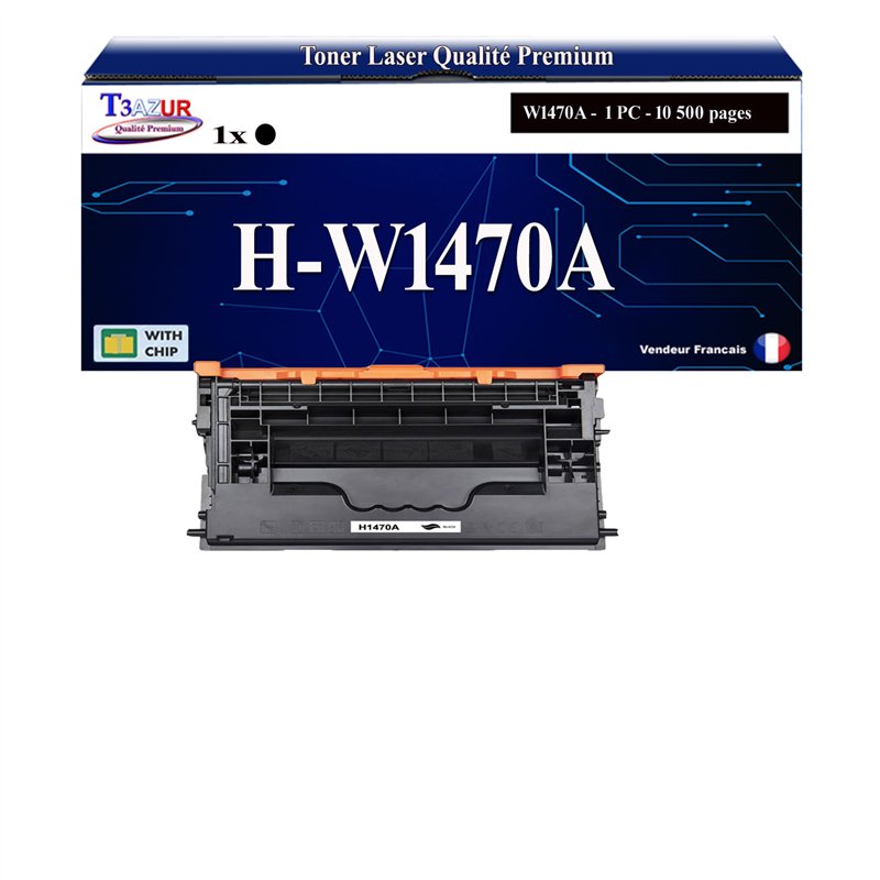 Cartouche de toner compatible avec W1470A(147A) - 10 500 pages Cartouche de toner compatible avec W1470A(147A) - 10 500 pages