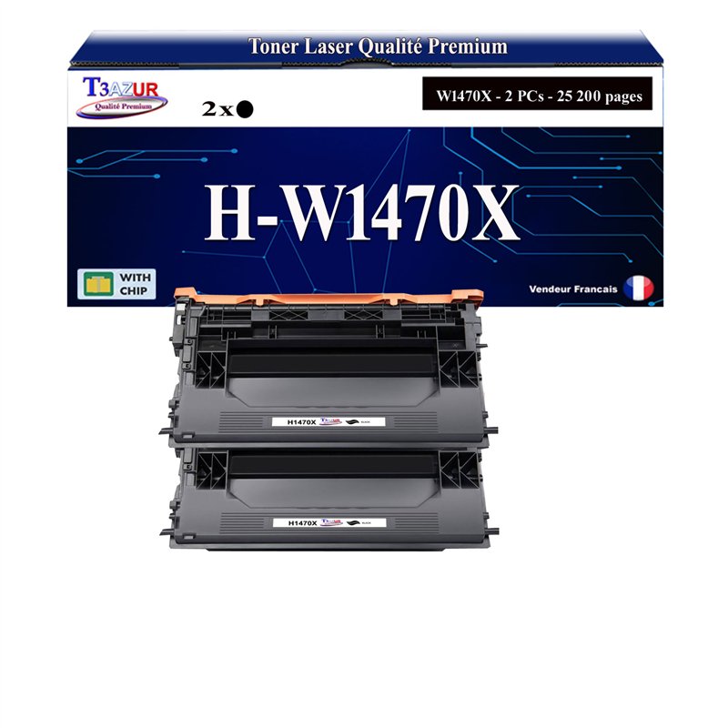 2x Toners compatibles avec HP W1470X(147X) - 25 200 pages 2x Toners compatibles avec HP W1470X(147X) - 25 200 pages