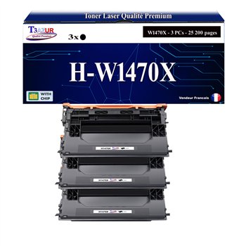 3x Toners compatibles avec HP W1470X(147X) - 25 200 pages