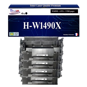 4x Toners compatibles avec HP W1490X (149X)- 9 500 pages