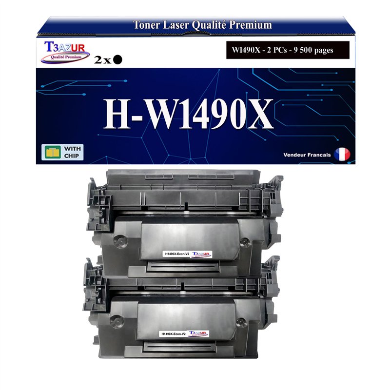 2x Toners compatibles avec HP W1490X (149X)- 9 500 pages 2x Toners compatibles avec HP W1490X (149X)- 9 500 pages