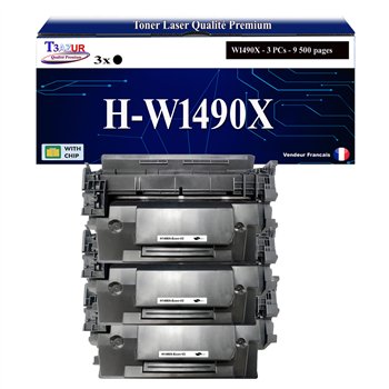 3x Toners compatibles avec HP W1490X (149X)- 9 500 pages
