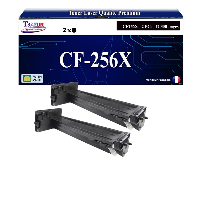 2x Toners compatibles HP CF256X (56X) -12 300 pages 2x Toners compatibles HP CF256X (56X) -12 300 pages