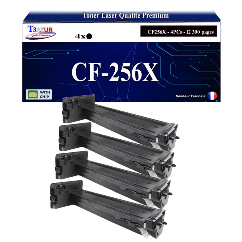 4x Toners compatibles HP CF256X (56X) -12 300 pages 4x Toners compatibles HP CF256X (56X) -12 300 pages