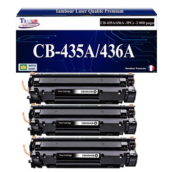 3x Toners compatibles avec HP CB436A (HP 36A) - 2 000 pages