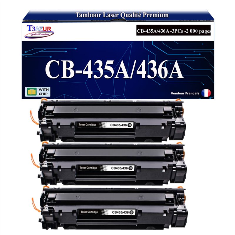3x Toners compatibles avec HP CB436A (HP 36A) - 2 000 pages 3x Toners compatibles avec HP CB436A (HP 36A) - 2 000 pages