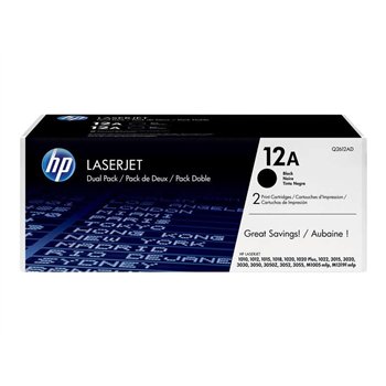 Lot de 2 cartouches de toner noir d'origine HP Q2612A - 12A