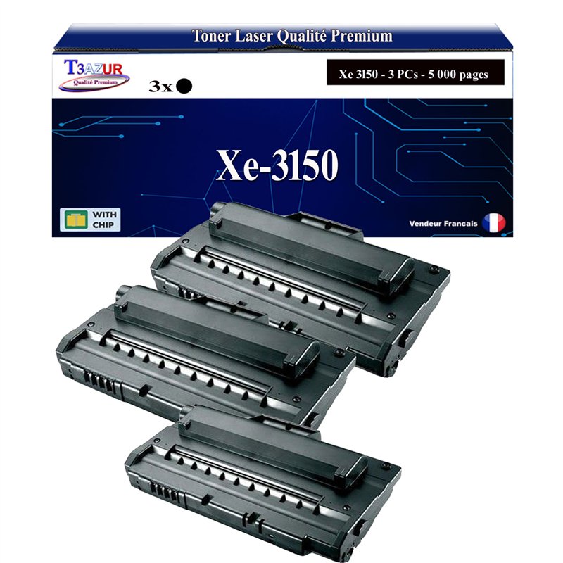 3x Toners compatibles Xerox Phaser 3150 (109R00747) - 5 000 pages