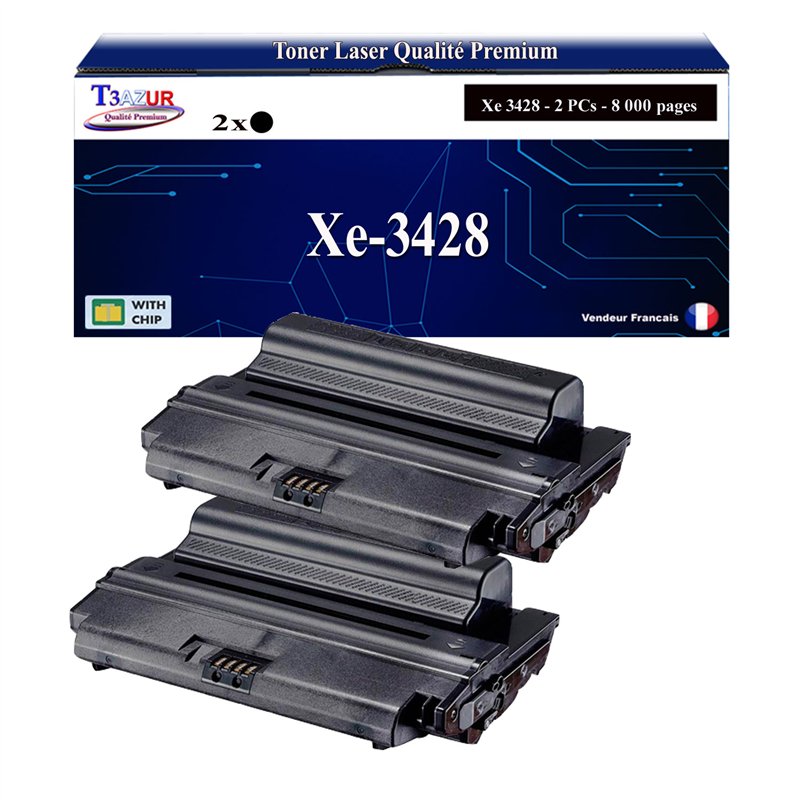 2x Toners compatibles Xerox Phaser 3428 - 8 000 pages
