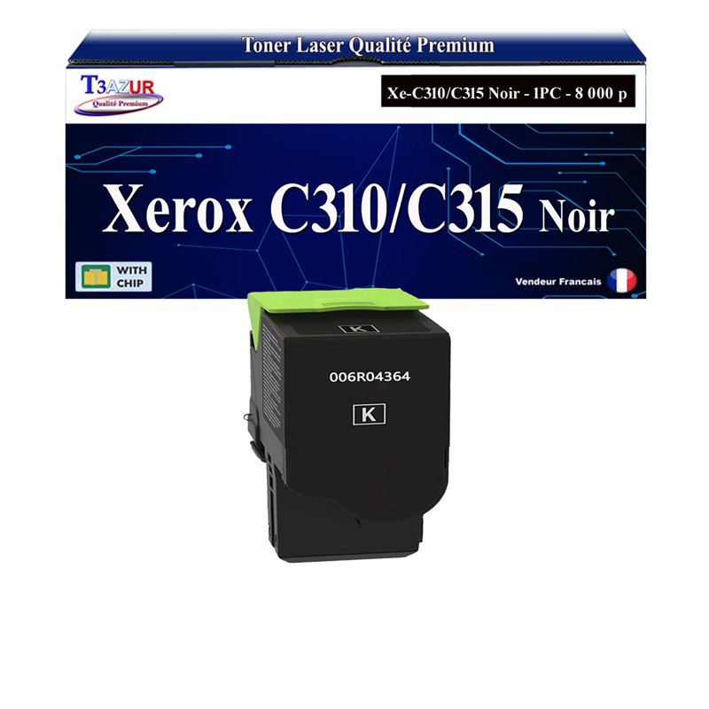 Toner compatible avec Xerox C310/C315 (006R04364/006R04356) Noir - 8 000 pages