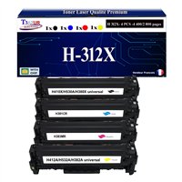 Lot de 5 Toners compatibles HP CF380X /CF381A /CF382A /CF383A