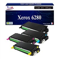 Lot de 4 Toners compatibles avec Xerox Phaser 6280