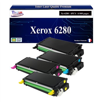 Lot de 4 Toners compatibles avec Xerox Phaser 6280
