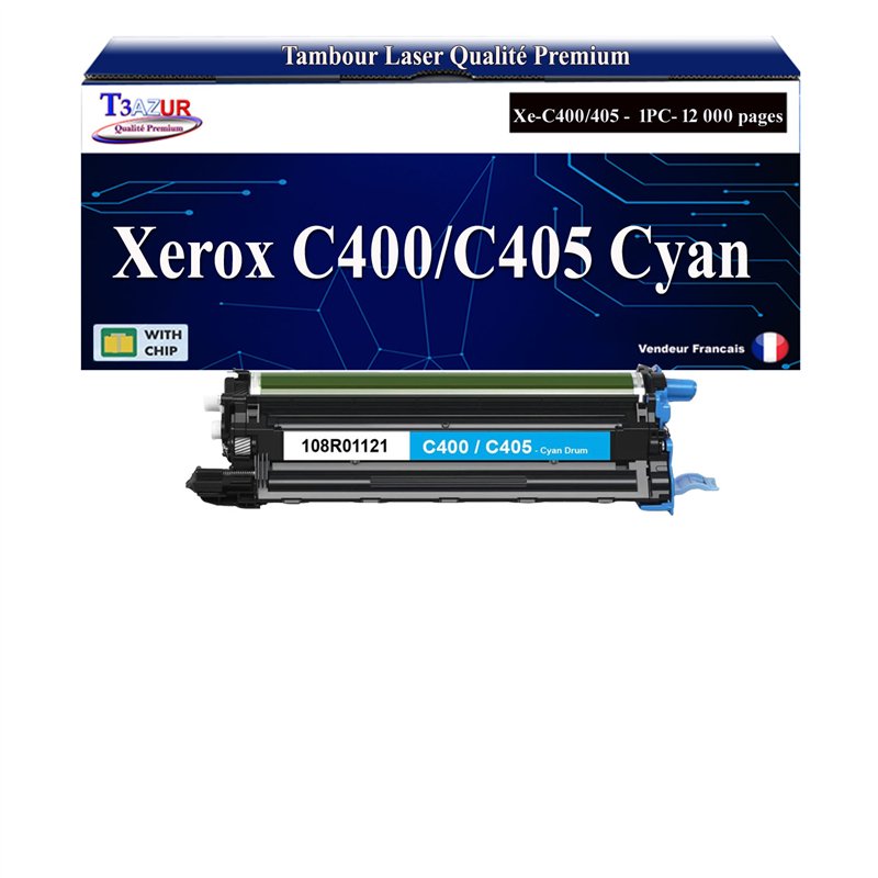 Kit Tambour compatible avec Xerox Phaser 6600/WorkCentre 6605/6655/VersaLink C400/C405 (108R01121) -Cyan -12 000 pages