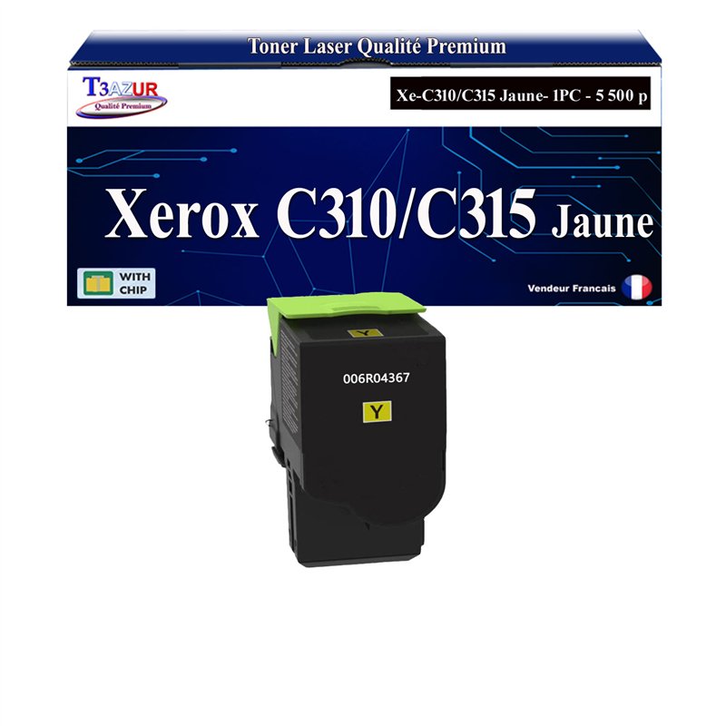 Toner compatible avec Xerox C310/C315 (006R04367/006R04359) Jaune- 5 500 pages