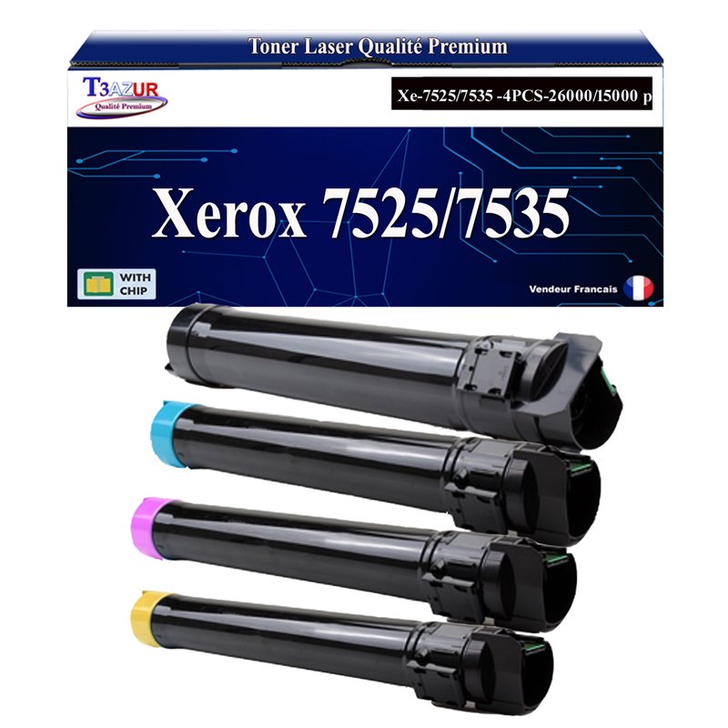 4x Toners compatibles Xerox WorkCentre 7525/ 7535/ 7545/ 7830