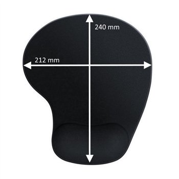 Tapis de souris Ewent Gel avec repose-poignet - 240 x 21 x 212 mm - Noir