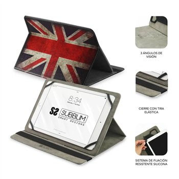 Étui universel tendance Subblim pour tablettes de 9,6" à 11" - Support antidérapant - Couleurs variées