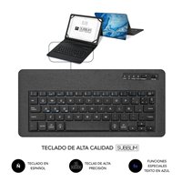 Étui universel Bluetooth Subblim Keytab Pro 9-10,1" - Sans fil - Bluetooth - Couleur marbre bleu