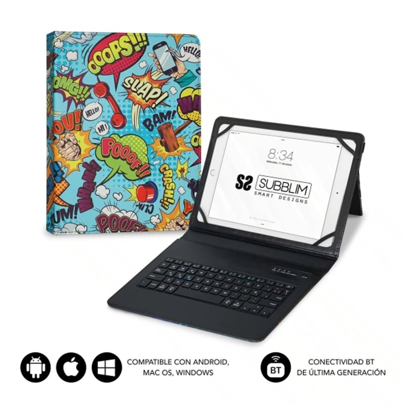 Étui universel Bluetooth Subblim Keytab Pro 9-10,1" - Sans fil - Bluetooth - Couleurs variées