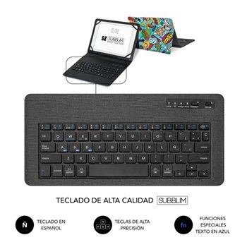 Étui universel Bluetooth Subblim Keytab Pro 9-10,1" - Sans fil - Bluetooth - Couleurs variées