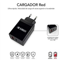 Chargeur secteur Subblim à 2 ports - 25 W - Charge rapide PD 3.0/2.0/Quick Charge 3.0/4.0/2.0 