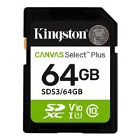 Carte SDXC Kingston 64 Go UHS-I Classe 10 100 Mo/s Canvas Select Plus