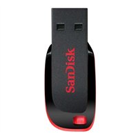 Clé USB 2.0 Sandisk Cruzer Blade 128 Go - Ultra-compacte - Noir/Rouge (Clé USB)