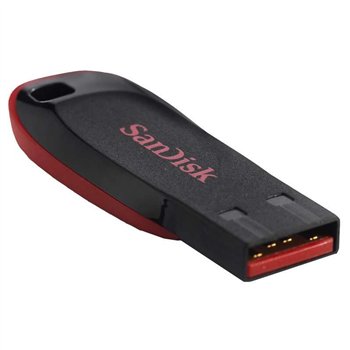 Clé USB 2.0 Sandisk Cruzer Blade 128 Go - Ultra-compacte - Noir/Rouge (Clé USB)