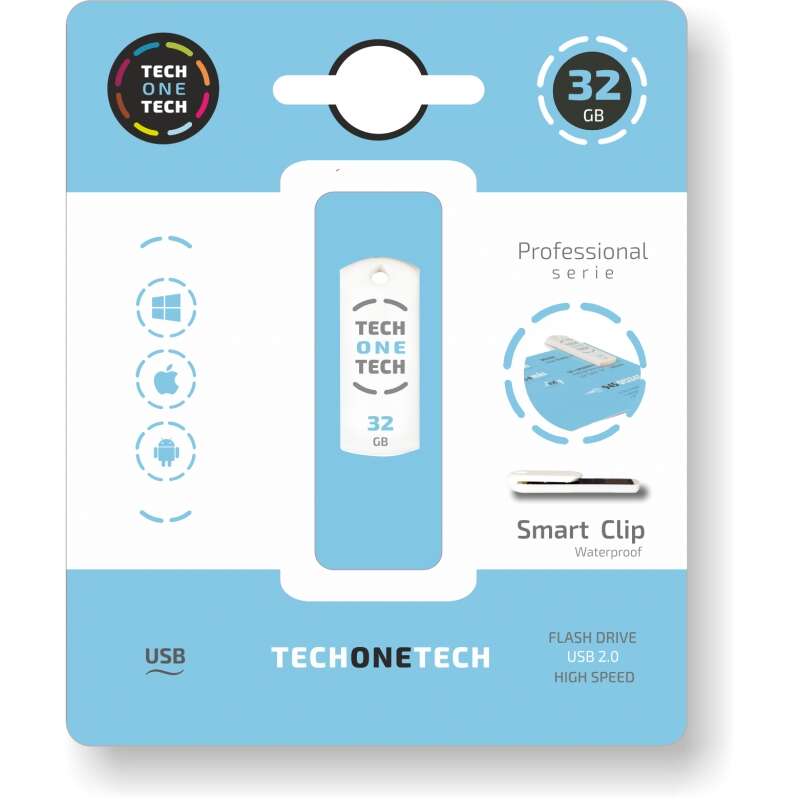 Clé USB 2.0 TechOneTech Clip Tech Emoji I'm Parting 32 Go