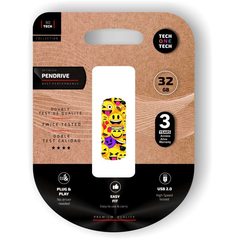 Clé USB 2.0 TechOneTech Clip Tech Emoji I'm Parting 32 Go