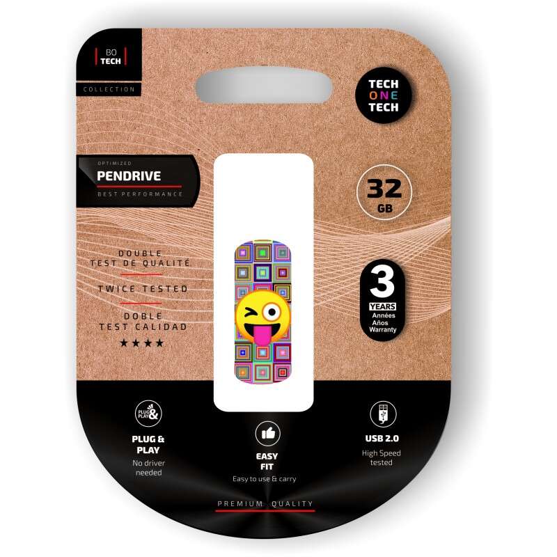 Clé USB 2.0 TechOneTech Clip Tech Emoji I'm Parting 32 Go