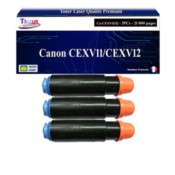 Lot de 3 Toners compatibles Canon CEXV11/CEXV12 (9629A002/9634A002)- 21 000 pages