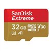 Carte microSDHC SanDisk Extreme 32 Go UHS-I U3 A1 Classe 10 100 Mo/s + adaptateur SD