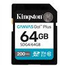 Carte SDXC Kingston 64 Go UHS-I U3 V30 Classe 10 200 Mo/s Canvas Go Plus