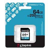 Carte SDXC Kingston 64 Go UHS-I U3 V30 Classe 10 200 Mo/s Canvas Go Plus