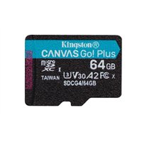 Carte microSDXC Kingston Canvas Go Plus 64 Go UHS-I U3 V30 Classe 10 200 Mo/s avec adaptateur