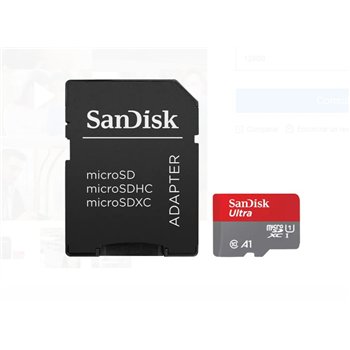 Carte microSDXC Sandisk Ultra 128 Go UHS-I A1 Classe 10 avec adaptateur