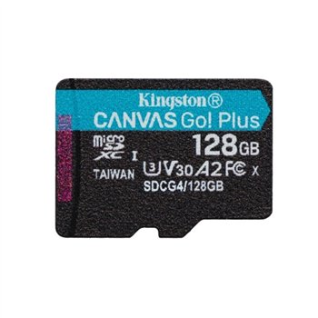 Carte microSDXC Kingston Canvas Go Plus 128 Go UHS-I U3 V30 Classe 10 200 Mo/s avec adaptateur