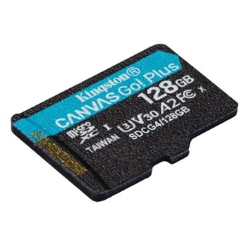 Carte microSDXC Kingston Canvas Go Plus 128 Go UHS-I U3 V30 Classe 10 200 Mo/s avec adaptateur
