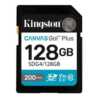 Carte SDXC Kingston 128 Go UHS-I U3 V30 Classe 10 200 Mo/s Canvas Go Plus