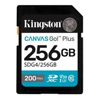 Carte SDXC Kingston 256 Go UHS-I U3 V30 Classe 10 200 Mo/s Canvas Go Plus