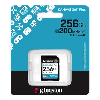 Carte SDXC Kingston 256 Go UHS-I U3 V30 Classe 10 200 Mo/s Canvas Go Plus