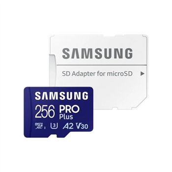 Carte microSDXC Samsung PRO Plus 256 Go UHS-I U3 A2 V30 Classe 10 avec adaptateur SD