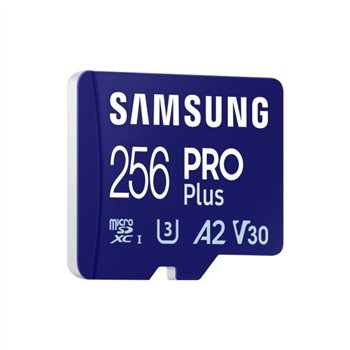 Carte microSDXC Samsung PRO Plus 256 Go UHS-I U3 A2 V30 Classe 10 avec adaptateur SD