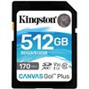 Carte SDXC Kingston 512 Go UHS-I U3 V30 Classe 10 170 Mo/s Canvas Go Plus
