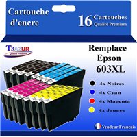 Lot de 16 Cartouches compatibles Epson T603XL (4N+4C+4M+4J)