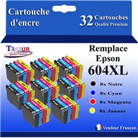 Lot de 32 Cartouches compatibles Epson 604XL (8N+8C+8M+8J)