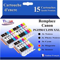 Lot de 10 Cartouches compatibles pour Canon PGI-550 XL / CLI-551 XL (avec puce)